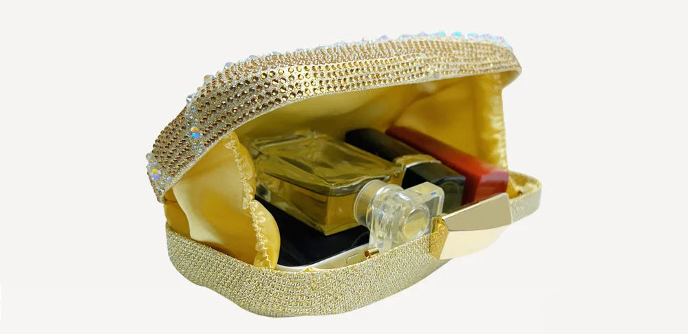 Luxury Rhinestone Clutch Bag for Women Elegant Evening Purse Fashion Crystal-Encrusted Handbag Party Shoulder Bags