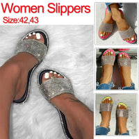 Slippers Roman Casual Women's Beach Flat Sandals Women Booties Slippers with Memory Foam Glittery