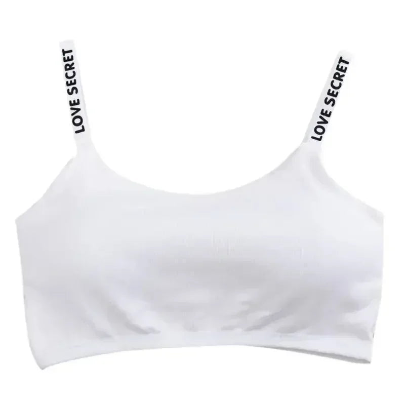 Women Active Bra Casual Top Letters Print Strap Cotton Top Fitness Gym Jogging Sleep Bra Girl Wire Free Bandeau Padded Bra Tops