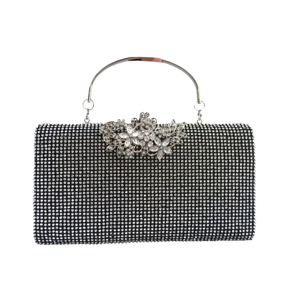 Diamond Encrusted Dinner Bag And Clutch, Square Hard Box Fully Lined With Diamonds.