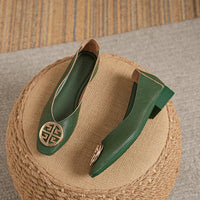 Shoes for Women Retro Ladies Flats Slip on Shoes Loafers Square Toe Shallow Mouth Women Casual Footwear Lightweight