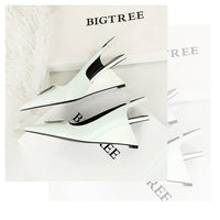 Spring Candy Fashion Pointed Toe Women Pumps Sling back Wedges High Heels Party Prom Mules Shoes