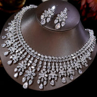 Shiny CZ Bridal Necklace Luxury Wedding 2pcs Jewelry Sets for Women Natalia Home Fashion    Natalia Home Fashion