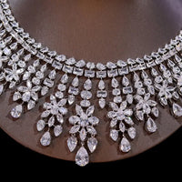 Shiny CZ Bridal Necklace Luxury Wedding 2pcs Jewelry Sets for Women Natalia Home Fashion    Natalia Home Fashion