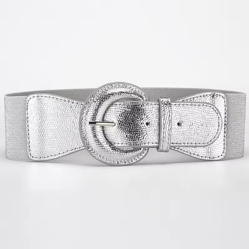 Women Stretchy Wide Waist Belt Ladies Elastic Dress Cummerbund with Pin Buckle Stretch Fashion Cinch Belts