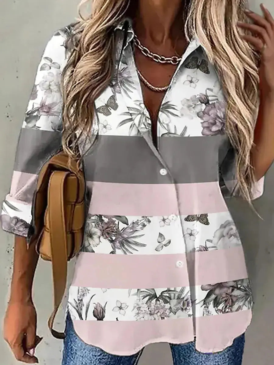 Spring and Autumn Women's Shirts Loose Fashion Large Size Shirts Women's Casual Long Sleeve Ladies Tops Natalia Home Fashion   GRAY-5XL Natalia Home Fashion