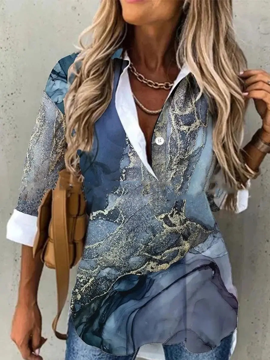 Spring and Autumn Women's Shirts Loose Fashion Large Size Shirts Women's Casual Long Sleeve Ladies Tops Natalia Home Fashion   Dark-Grey-XXXL Natalia Home Fashion