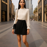 Elegant Lady Long Sleeve Half High Collar Base Shirt Fashionable Women's Top Quality Material Comfortable Fit