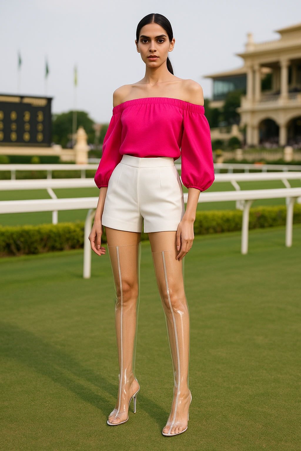 Sexy Transparent PVC High Heels Thigh Boots Pointed Toe Crystal Heels Women Clear Over The Knee Runway Stage Boots