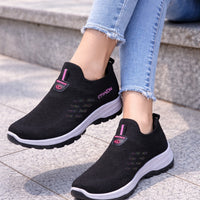Female  Mesh Women's Vulcanize Shoes Outdoor Women Sneakers Mixed Color Round Toe Low Heel Slip on Ladies Casual Shoes