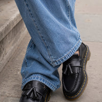 British Style Loafers Casual Round Toe Tassel Women's Leather Low Top Shoes Fashionable Slip-On Shoes