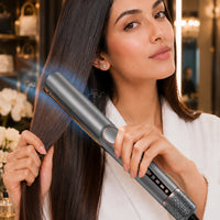 2-in-1 High Speed Ceramic Hot Airflow Hair Straightener Blow Dryer LED Display Electric Wet-to-Dry Natalia Home Fashion    Natalia Home Fashion
