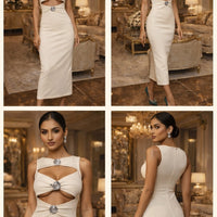 Women Elegant Sleeveless Slim Bodycon Evening Dress Fashion Strapless Long Dress