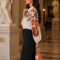 Women's Printed Shirt Long Sleeve Loose Button Cardigan Top Trendy Fashion Casual Blouses for Female