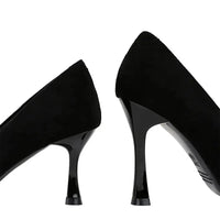 Suede Black Women Pumps Wine Glasses And High Heels Pointed Toe Women Heels Natalia Home Fashion Heels   Natalia Home Fashion