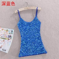 Tank Tops Women Clothing Summer Sleeveless Casual Slim Shirt Woman Streetwear Sexy Sequins Top Ladies Clothes Camis Natalia Home Fashion   1-Dark-Blue-One-Size Natalia Home Fashion
