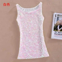 Tank Tops Women Clothing Summer Sleeveless Casual Slim Shirt Woman Streetwear Sexy Sequins Top Ladies Clothes Camis Natalia Home Fashion   2-vest-White-One-Size Natalia Home Fashion