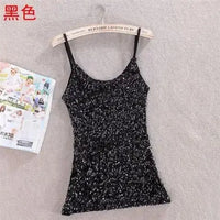 Tank Tops Women Clothing Summer Sleeveless Casual Slim Shirt Woman Streetwear Sexy Sequins Top Ladies Clothes Camis Natalia Home Fashion   1-Black-One-Size Natalia Home Fashion