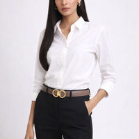 Belt Women Cow Leather Solid Color Symmetrical Buckle Waistband Jeans Dress Ladies Accessories Handmade