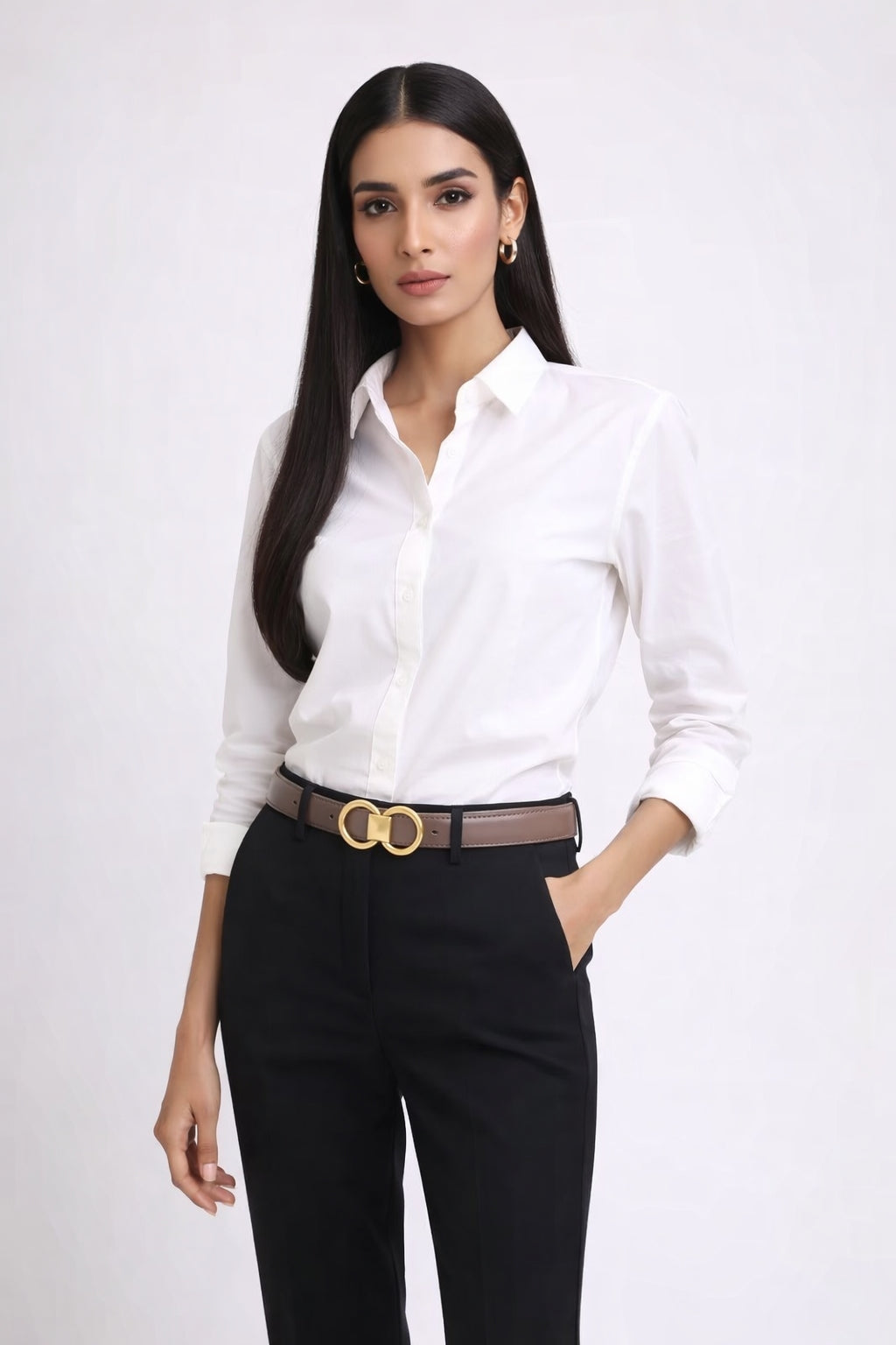 Belt Women Cow Leather Solid Color Symmetrical Buckle Waistband Jeans Dress Ladies Accessories Handmade