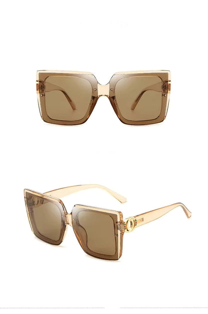 Large Frame Square Sunglasses Women's Brand Designer Fashion Sun Glasses Women Outdoor Travel Eyewear