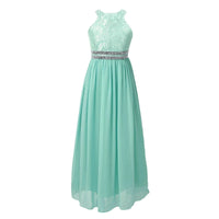 Teen Girls Sleeveless Sequined Floral Lace Shiny Dress for Wedding Formal Birthday Party Dresses Natalia Home Fashion   Mint-Green-A-6 Natalia Home Fashion