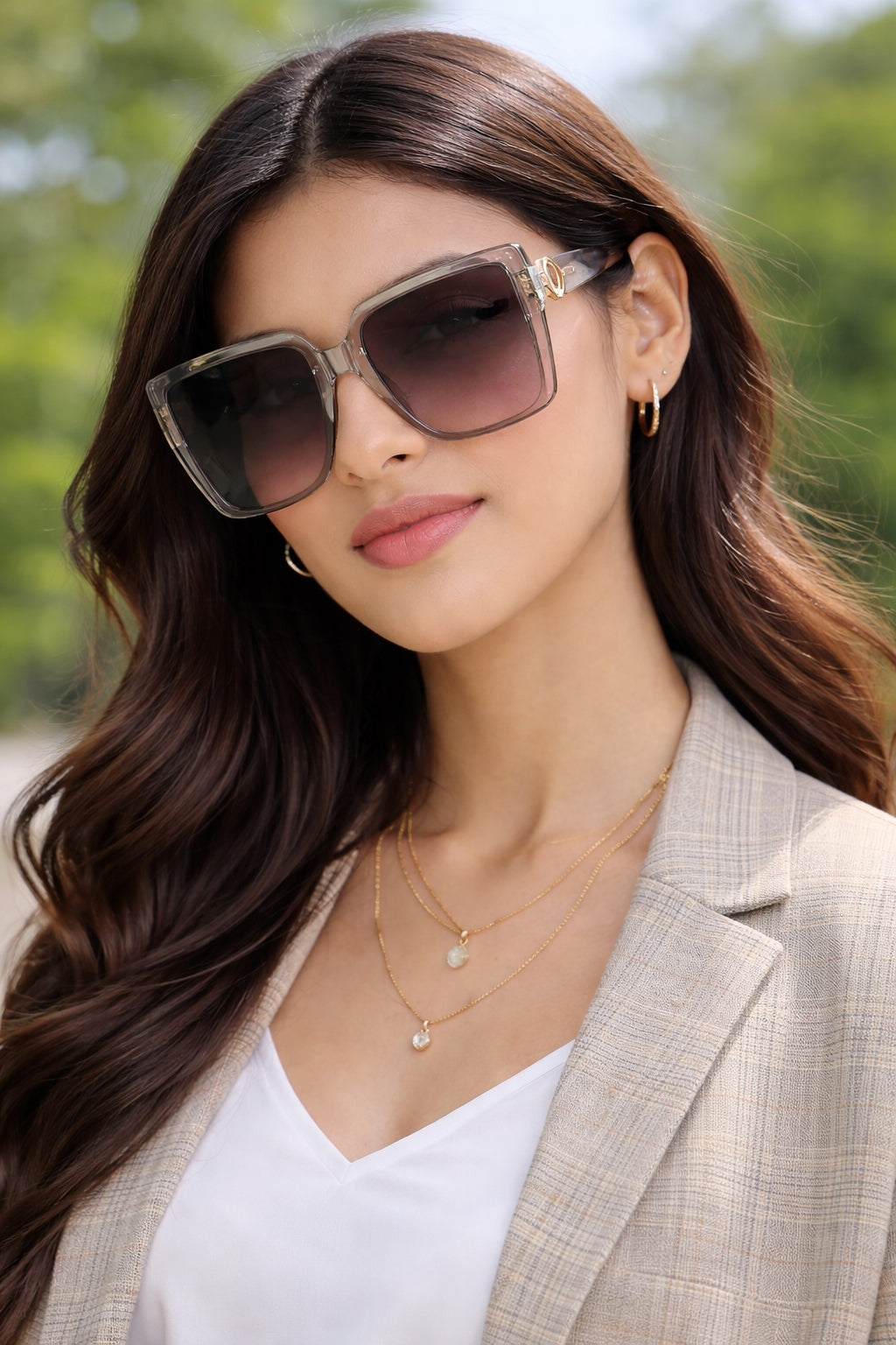 Large Frame Square Sunglasses Women's Brand Designer Fashion Sun Glasses Women Outdoor Travel Eyewear