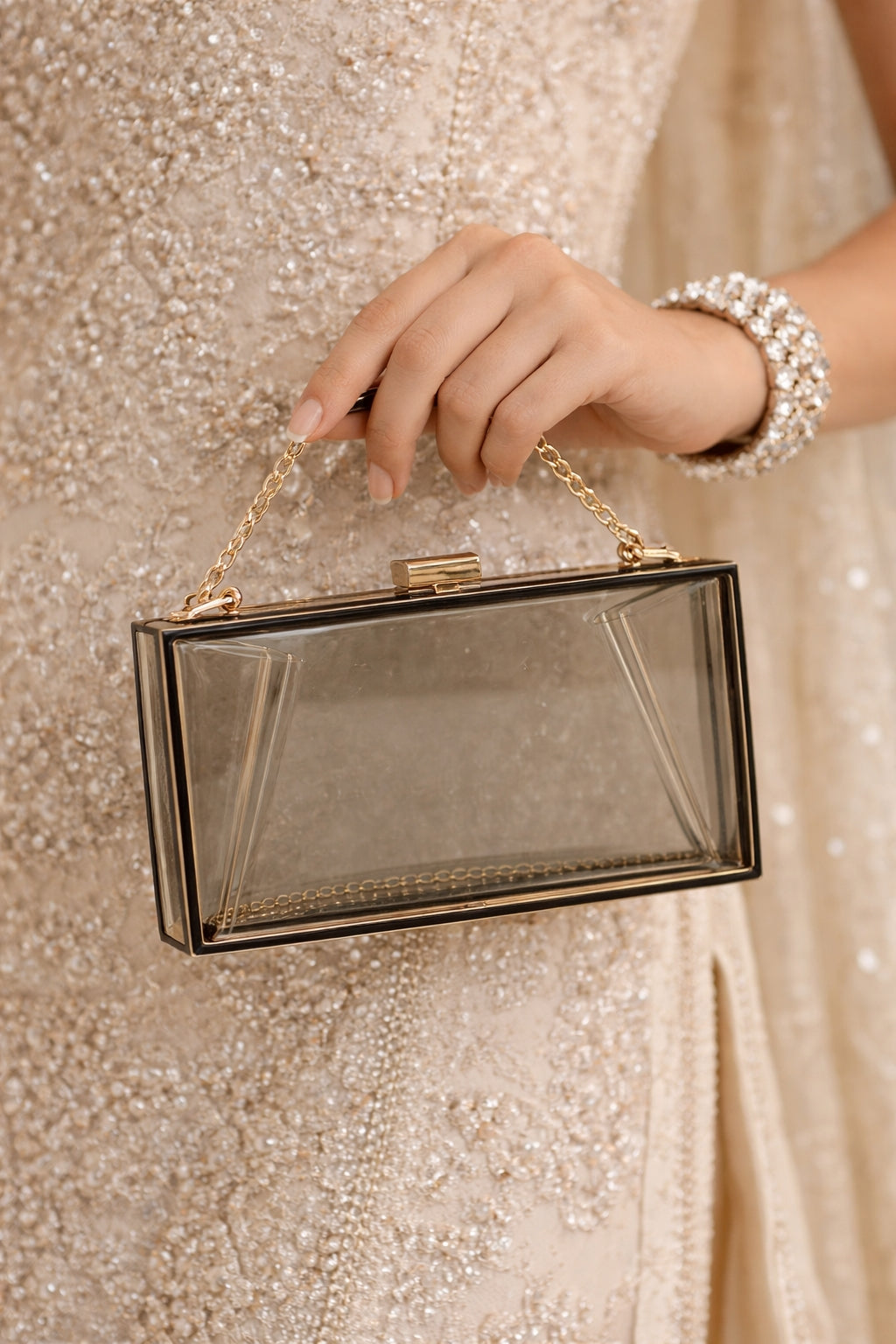 Acrylic Transparent Women Clutch Bag Chain Luxury Brand Women Evening Bags Handbag Chain Shoulder Bag