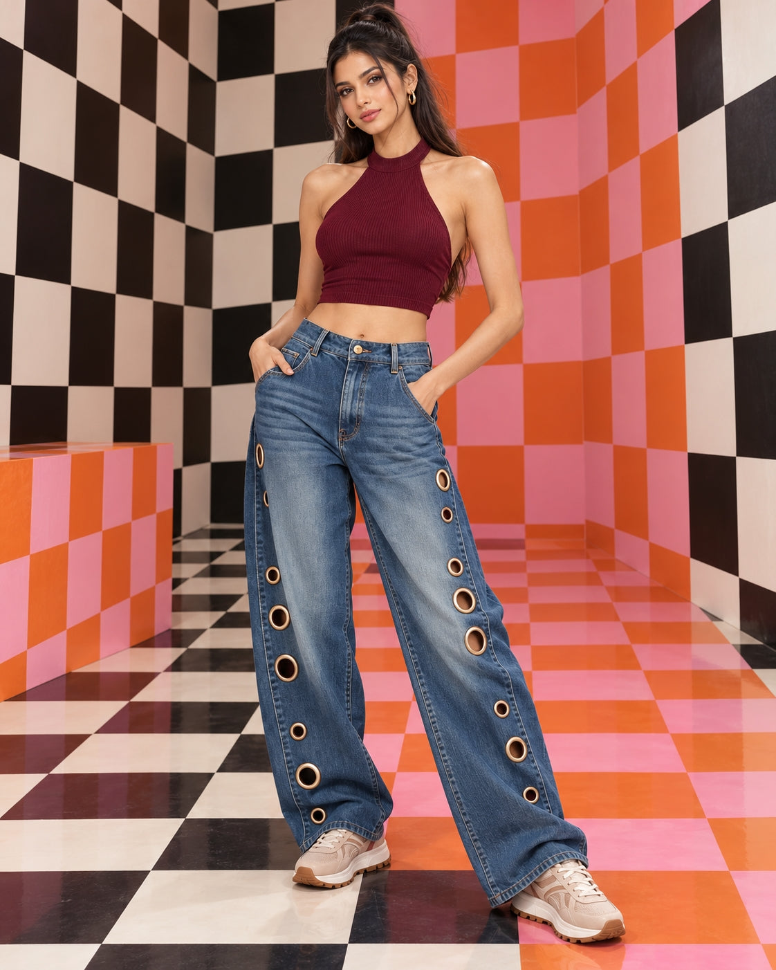 Women Straight Pants Jeans Long Length Tassels Trousers Stretch Mid Waist Washed Streetwear Denims Vintage Distressed Natalia Home Fashion    Natalia Home Fashion
