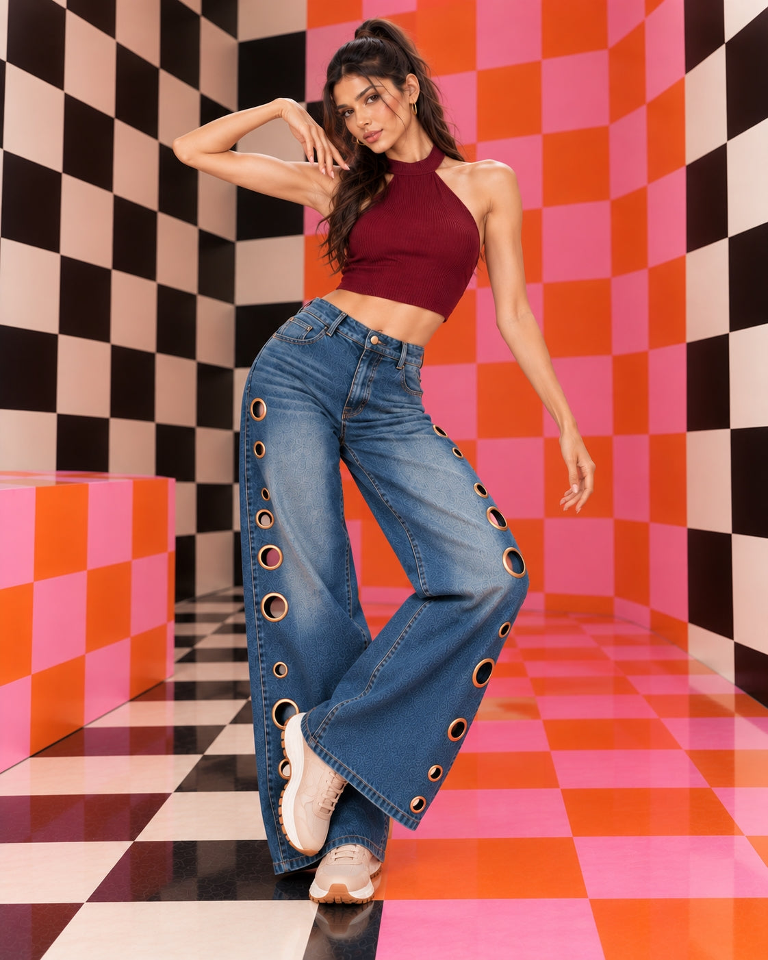 Women Straight Pants Jeans Long Length Tassels Trousers Stretch Mid Waist Washed Streetwear Denims Vintage Distressed Natalia Home Fashion    Natalia Home Fashion