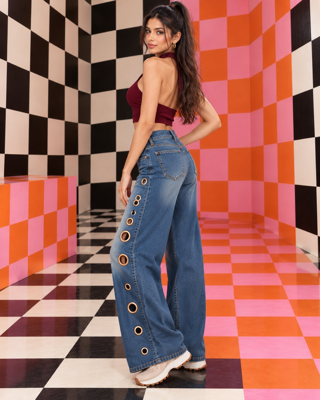 Women Straight Pants Jeans Long Length Tassels Trousers Stretch Mid Waist Washed Streetwear Denims Vintage Distressed Natalia Home Fashion    Natalia Home Fashion