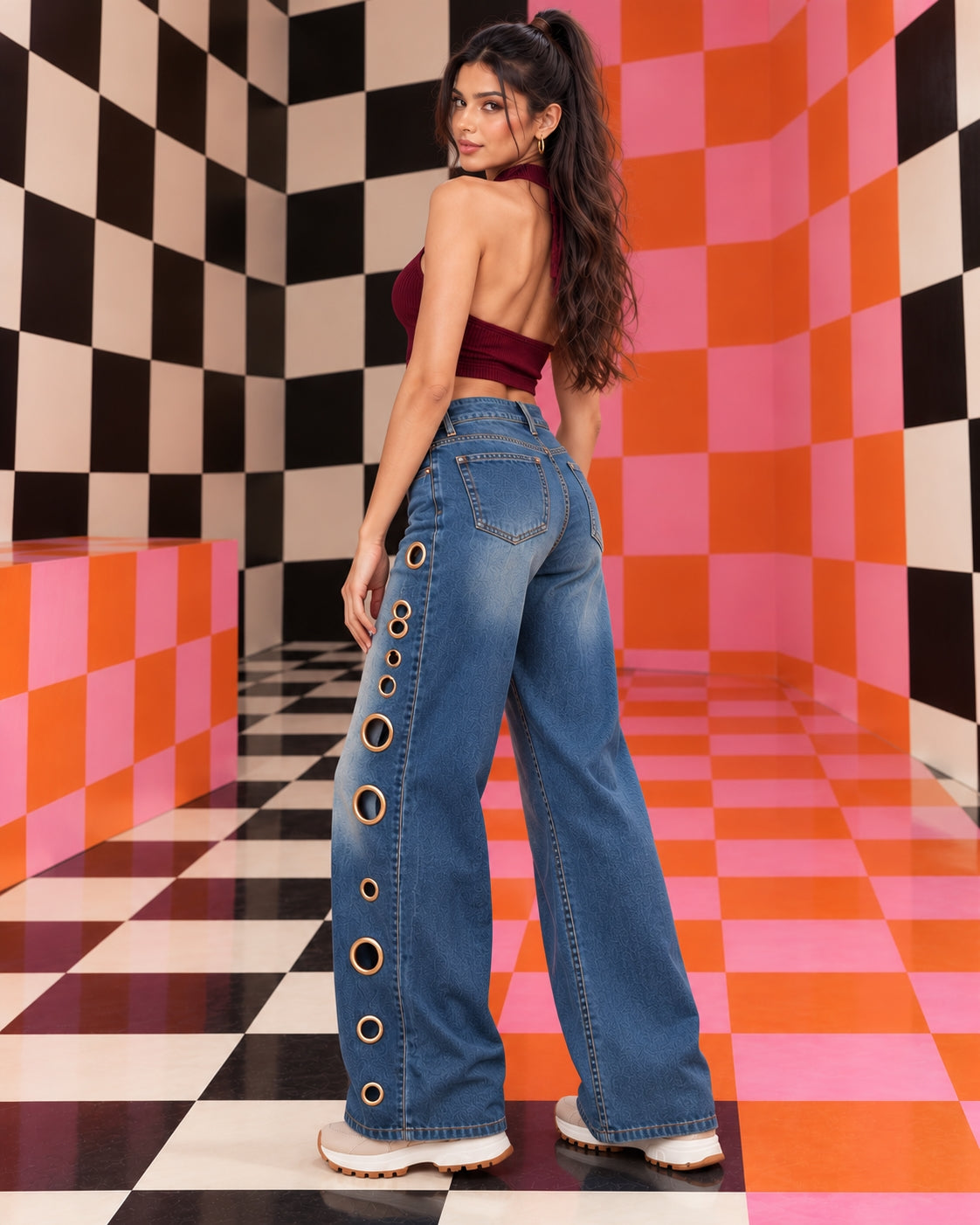 Women Straight Pants Jeans Long Length Tassels Trousers Stretch Mid Waist Washed Streetwear Denims Vintage Distressed Natalia Home Fashion    Natalia Home Fashion