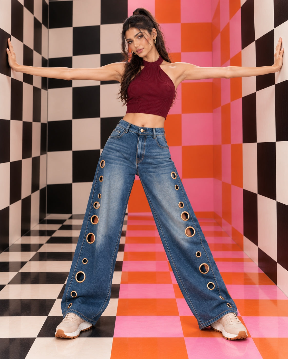 Women Straight Pants Jeans Long Length Tassels Trousers Stretch Mid Waist Washed Streetwear Denims Vintage Distressed Natalia Home Fashion    Natalia Home Fashion