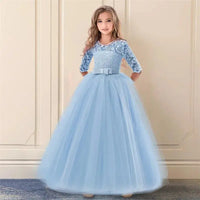 Vintage Flower Girl Princess Dress For Weddings Summer Kid Formal Bow Long Gown For School Evening Party Children Natalia Home Fashion    Natalia Home Fashion