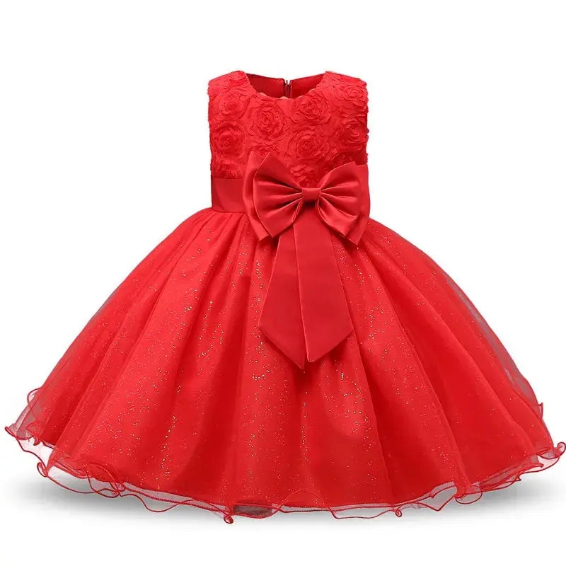 Vintage Flower Girl Princess Dress For Weddings Summer Kid Formal Bow Long Gown For School Evening Party Children Natalia Home Fashion   5red-C5-11-12T Natalia Home Fashion