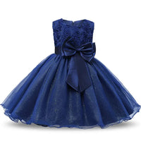 Vintage Flower Girl Princess Dress For Weddings Summer Kid Formal Bow Long Gown For School Evening Party Children Natalia Home Fashion   5Blue-C5-13-14T Natalia Home Fashion