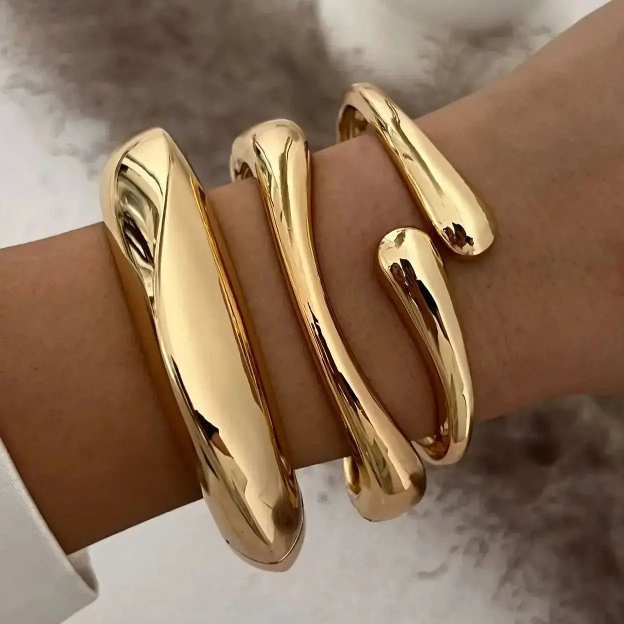 Vintage Hip Hop Metal Cuff Bangles Punk Gold Silver Color Geometric Spring Bangles For Women Bracelet women Jewelry Natalia Home Fashion    Natalia Home Fashion