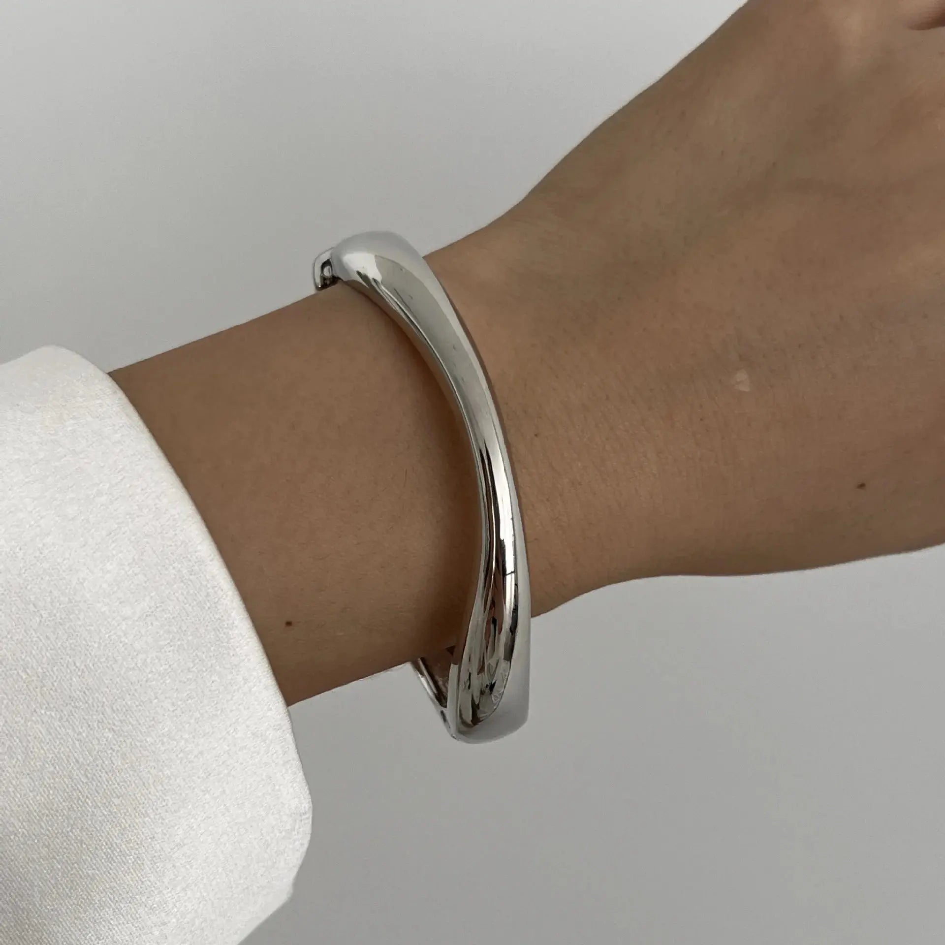 Vintage Hip Hop Metal Cuff Bangles Punk Gold Silver Color Geometric Spring Bangles For Women Bracelet women Jewelry Natalia Home Fashion   silver-2430 Natalia Home Fashion