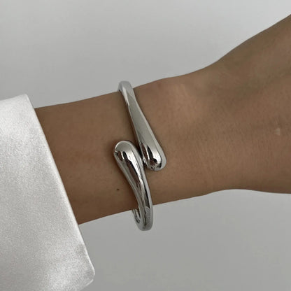Vintage Hip Hop Metal Cuff Bangles Punk Gold Silver Color Geometric Spring Bangles For Women Bracelet women Jewelry Natalia Home Fashion   silver-2426 Natalia Home Fashion