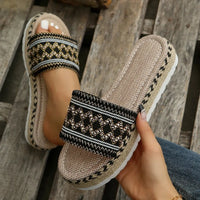Weave Women's Slippers Platform Summer Shoes for Women  Beach Casual Heeled Sandals Bohemian Handmade Ladies Espadrilles Natalia Home Fashion   Black-women-slippers-35 Natalia Home Fashion