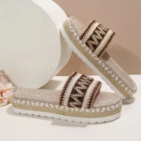 Weave Women's Slippers Platform Summer Shoes for Women  Beach Casual Heeled Sandals Bohemian Handmade Ladies Espadrilles Natalia Home Fashion    Natalia Home Fashion