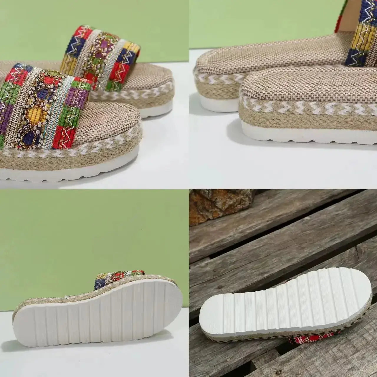 Weave Women's Slippers Platform Summer Shoes for Women New Beach Casual Heeled Sandals Bohemian Handmade Ladies Slides Natalia Home Fashion    Natalia Home Fashion