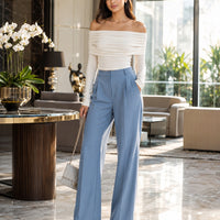 Sexy Shoulder Bared Long Sleeve Slim Fit Outwear Asymmetric Belly Bared Pleated T-Shirt Style Short New Arrival Acetate Fabric