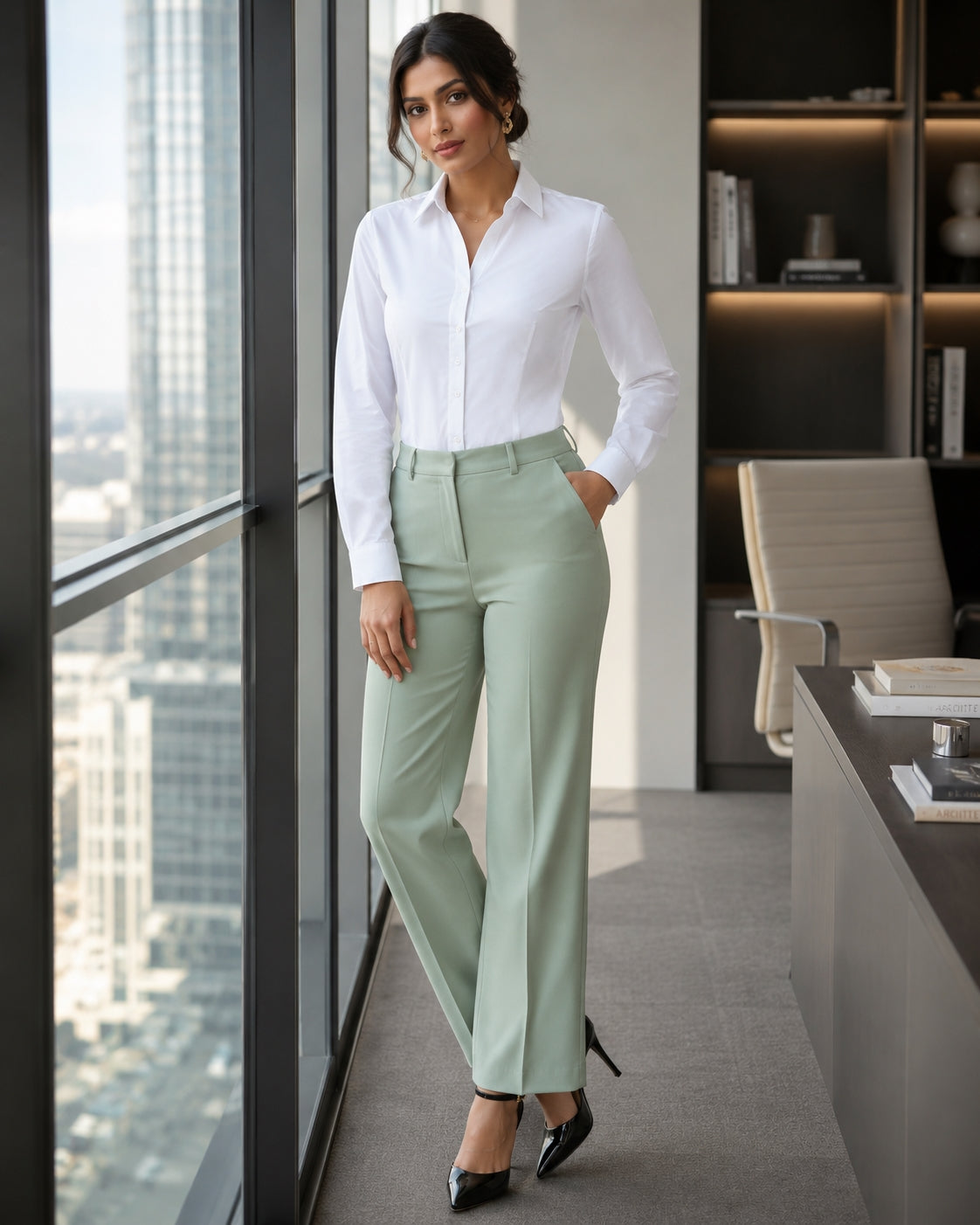 Women Blouses Shirts Lady Casual Long Sleeve Turn-down Collar Solid Color Blouse Tops Natalia Home Fashion    Natalia Home Fashion