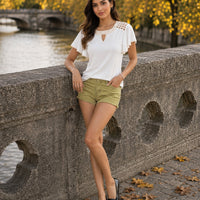 Hollow Out Sexy Lace Blouse Elegant Butterfly Sleeve Solid Blouse Shirt Office Lady O Neck Ruffles Patchwork  Tops Natalia Home Fashion    Natalia Home Fashion