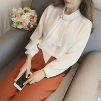 Summer Style Ring Buckle Design Lantern Sleeve Hooded Chiffon Long Sleeve Base Shirt Women's Top