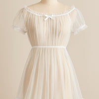 Tulle Temptation Sexy Lingerie Princess Dress Sexy Sleepwear Word Shoulder Mesh Tutu Night Dress Nightgowns Women - Natalia Home Fashion