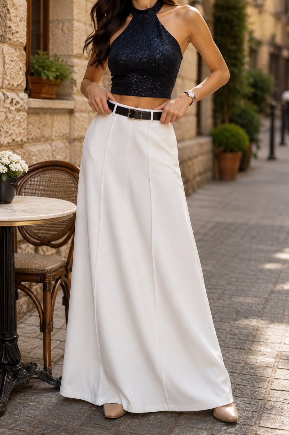 Urban Women's High Street Skirt Solid Color H-line High Waist Floor Length Skirts Loose Fit Casual Bottoms