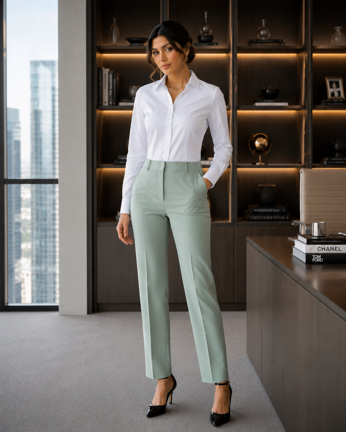 Women Blouses Shirts Lady Casual Long Sleeve Turn-down Collar Solid Color Blouse Tops Natalia Home Fashion    Natalia Home Fashion