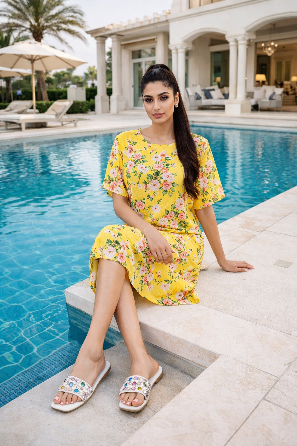 Colorful Diamond Flat Sandals Women's Summer Fashion Square Head Slip-On Shoes Breathable Lightweight PU Leather